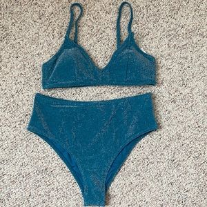 NWT Metallic Blue Cupshe Bikini